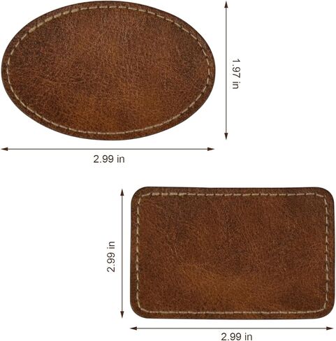 10 Pcs Leatherette Iron-On Hat Patches 3"×2", Rectangle Laserable Blank Faux-Leather with Adhesive-Back, Custom Cap Emblem & Fabric Mending Supply (10, Black-Rectangle, 3"×2") in Saudi Arabia