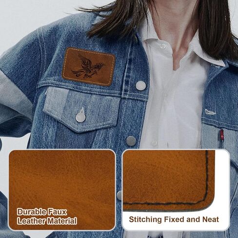 10 Pcs Leatherette Iron-On Hat Patches 3"×2", Rectangle Laserable Blank Faux-Leather with Adhesive-Back, Custom Cap Emblem & Fabric Mending Supply (10, Black-Rectangle, 3"×2") in Saudi Arabia