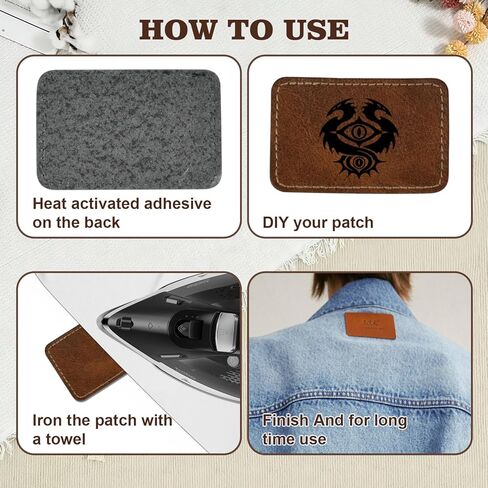 10 Pcs Leatherette Iron-On Hat Patches 3"×2", Rectangle Laserable Blank Faux-Leather with Adhesive-Back, Custom Cap Emblem & Fabric Mending Supply (10, Black-Rectangle, 3"×2") in Saudi Arabia