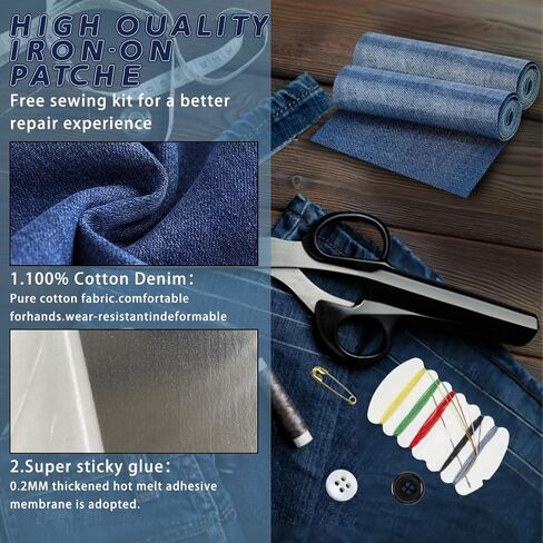 5 Rolls Blue Jeans Denim Patches 3 * 20in Inside and Outside Iron On Repair Patch Kit for Jeans Clothing Hole Repairing and Decoration in Kuwait