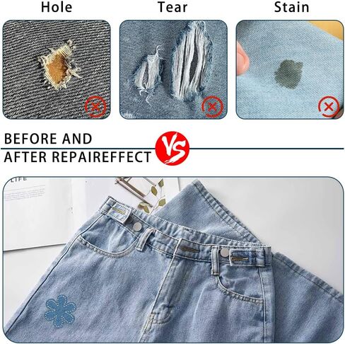 5 Rolls Blue Jeans Denim Patches 3 * 20in Inside and Outside Iron On Repair Patch Kit for Jeans Clothing Hole Repairing and Decoration in Kuwait