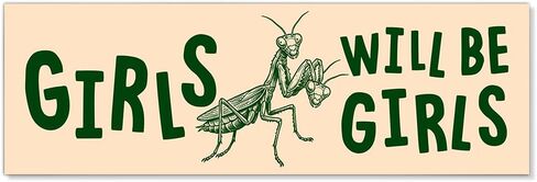 Girls Will Be Girls Funny Car Bumper Magnet, Waterproof Feminist Praying Mantis Sticker or Magnet, Women Rights Resist Magnets for Bumper Fridge Locker, Liberal Car Accessories for Feminist in Kuwait