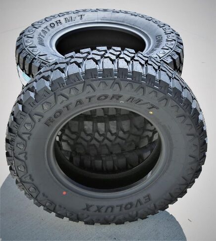مجموعة من 4 (أربعة) إطارات Evoluxx Rotator M/T Mud للطرق الوعرة الخفيفة للشاحنات الخفيفة - LT285/70R17 285/70/17 285/70-17 121/118Q نطاق التحميل E LRE 10 طبقات BSW جدار جانبي أسود in Kuwait
