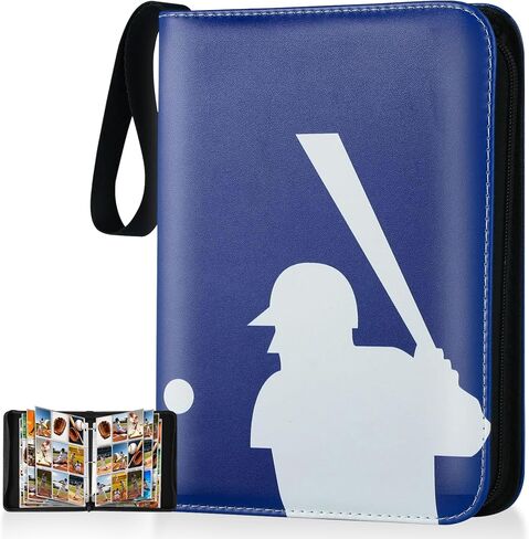 Baseball Card Binder 900 Pockets, Trading Card Binder with Zipper, Sports Card Binder Collectible Trading Card Albums Fits Cards with 50 Removable Sleeves in Saudi Arabia