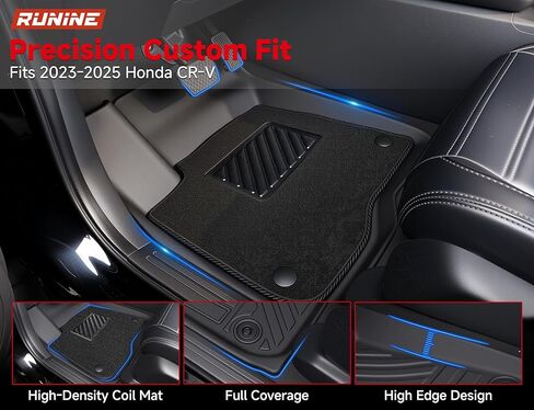 سجادات أرضية كارجو لسيارة Honda CRV 2023 2024 2025 2026 ملحقات سجادة السيارة (تشمل الهجين)، بطانات أرضية TPE 2 في 1 لجميع الأحوال الجوية مع طبقة سجاد قابلة للإزالة، سجادات سيارة مقاومة للماء ومضادة للانزلاق in Kuwait
