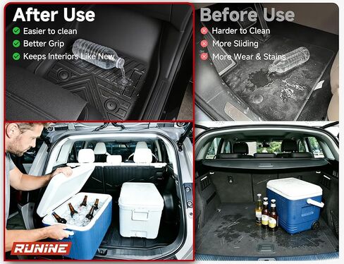 سجادات أرضية كارجو لسيارة Honda CRV 2023 2024 2025 2026 ملحقات سجادة السيارة (تشمل الهجين)، بطانات أرضية TPE 2 في 1 لجميع الأحوال الجوية مع طبقة سجاد قابلة للإزالة، سجادات سيارة مقاومة للماء ومضادة للانزلاق in Kuwait