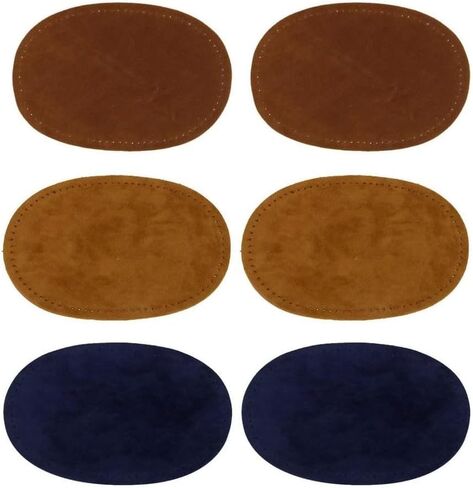 6pcs Sew On Suede Oval Elbow Knee Patches Sweater Trousers Repair Patches Craft for Sweater Repair Crafts Brown Tan Blue in Saudi Arabia