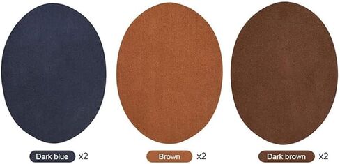 6pcs Sew On Suede Oval Elbow Knee Patches Sweater Trousers Repair Patches Craft for Sweater Repair Crafts Brown Tan Blue in Saudi Arabia