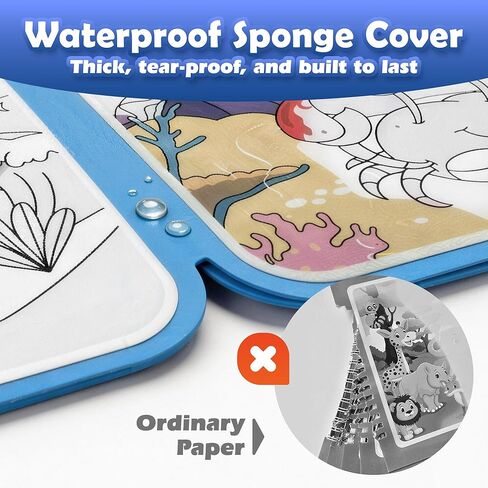 SAMZX Reusable Water Coloring Books for Toddlers 1-3, 4 Pack Magic Water Painting Book for Mess-Free Coloring, Travel Activity Toys & Educational Learning Kits Gifts for Kids Boys Girls Ages 3+ in Saudi Arabia