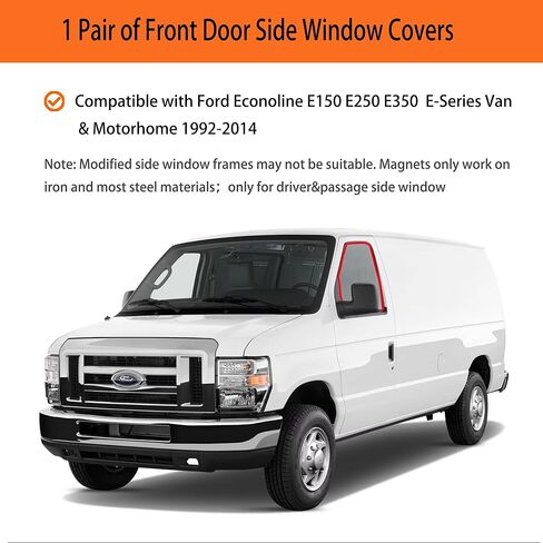 Custom Front Side Window Sun Shades Compatible with Ford Econoline E150 E250 1996-2014 Cargo Van Interior Accessories for Outdoor Blocking Sunlight, Cooling, Resting & Privacy Protection in Saudi Arabia