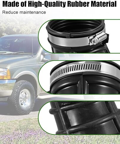 خرطوم أنبوب مدخل الهواء النظيف مناسب لسيارة Ford Excursion 2000-2003 F-250 F-350 F-450 F-550 Super Duty 1999-2003 V8 7.3L استبدال 696-065 696065 696 065 F81Z9C681BA، مع مشبك الأنابيب in Kuwait