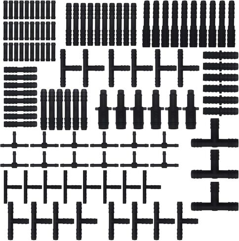 113 PCS Vacuum Connector Assortment, 12 Sizes Heat Resistant 240℃ (460℉) Nylon Black Tee Connector Assortment Kit, for Automotive Vacuum Tubing System Maintenance in Saudi Arabia