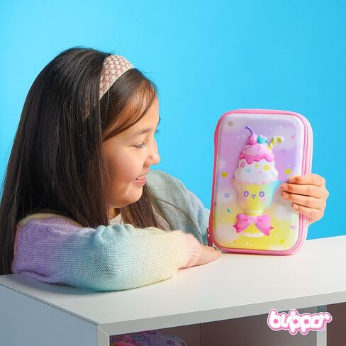مقلمة لطيفة للفتيات من Blippo® - حقيبة مقلمة وردية - مقلمة Kawaii للأطفال - صندوق أقلام للأشياء المدرسية للبنات - منظم مقلمة صغيرة in Saudi Arabia