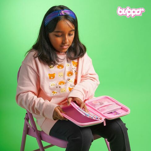 مقلمة لطيفة للفتيات من Blippo® - حقيبة مقلمة وردية - مقلمة Kawaii للأطفال - صندوق أقلام للأشياء المدرسية للبنات - منظم مقلمة صغيرة in Saudi Arabia