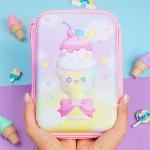 مقلمة لطيفة للفتيات من Blippo® - حقيبة مقلمة وردية - مقلمة Kawaii للأطفال - صندوق أقلام للأشياء المدرسية للبنات - منظم مقلمة صغيرة in Saudi Arabia