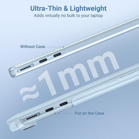 حافظة MOSISO متوافقة مع جهاز MacBook Air 13 بوصة M5 M4 M3 M2 2026-2022 A3449 A3240 A3113 A2681، مطابقة بدقة للون الكمبيوتر المحمول، طقم 3 في 1 هيكل صلب بزوايا معززة لجهاز Mac Air 13.6، أزرق سماوي in Kuwait