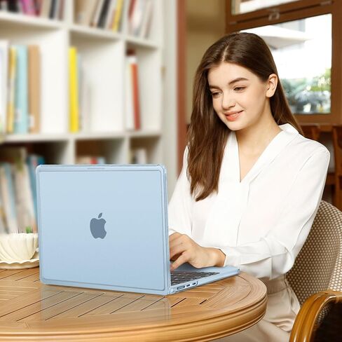 حافظة MOSISO متوافقة مع جهاز MacBook Air 13 بوصة M5 M4 M3 M2 2026-2022 A3449 A3240 A3113 A2681، مطابقة بدقة للون الكمبيوتر المحمول، طقم 3 في 1 هيكل صلب بزوايا معززة لجهاز Mac Air 13.6، أزرق سماوي in Kuwait