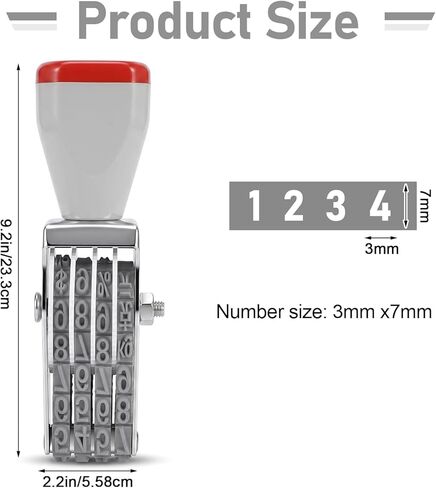 4 Digit Number Stamp Adjustable Number Stamps Multi- Functional Creative Price Tag Roller, Rubber Changeable Numerical Stamp in Saudi Arabia