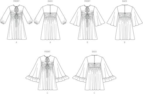 McCall's M8602K5 Misses' Babydoll Dress Sewing Pattern Packet, Design Code M8602, Sizes 8-10-12-14-16 in Saudi Arabia