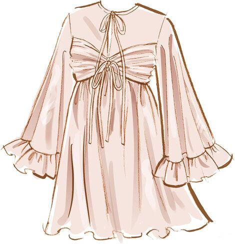McCall's M8602K5 Misses' Babydoll Dress Sewing Pattern Packet, Design Code M8602, Sizes 8-10-12-14-16 in Saudi Arabia