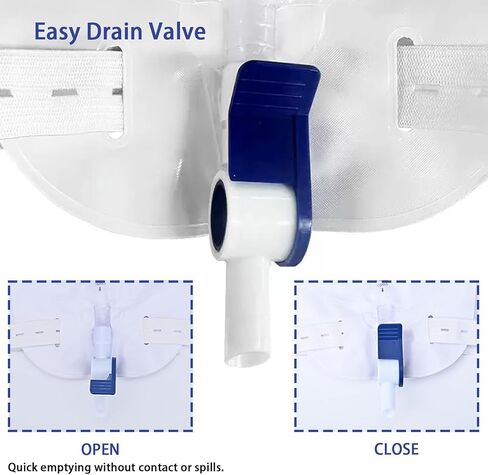 5 Pack Urinary Drainage Bag 2000 mL, Urine Bag with Anti-Reflux Chamber, 48" Drainage Tube, Clips and Hanging Hook, Catheter Bags for Medical or Home Use in Saudi Arabia