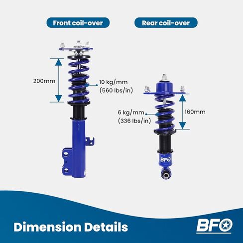 BFO Coilovers for Scion TC 2005-2010, Height Adjustable Full Coilovers Suspension Kit, Preset Damping Shock Absorber Struts, Lowering Kit Blue in Saudi Arabia