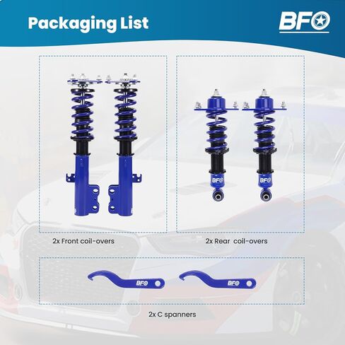 BFO Coilovers for Scion TC 2005-2010, Height Adjustable Full Coilovers Suspension Kit, Preset Damping Shock Absorber Struts, Lowering Kit Blue in Saudi Arabia