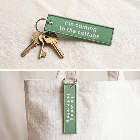 Hockey Romance Woven Keychain, Heated Double-Sided Key Tag, Rivalry Cottage Quote Merch Gift for Viewers and Fans in Kuwait