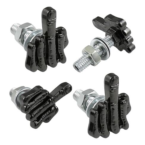 Finger License Plate Bolt Fasteners Decorative Modified Cars Motorcycle License Plate Screw Frame Mounting Kit Truck Vehicle Accessories 4 Pcs (Black) in Kuwait
