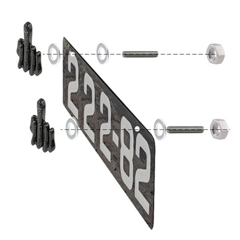 Finger License Plate Bolt Fasteners Decorative Modified Cars Motorcycle License Plate Screw Frame Mounting Kit Truck Vehicle Accessories 4 Pcs (Black) in Kuwait