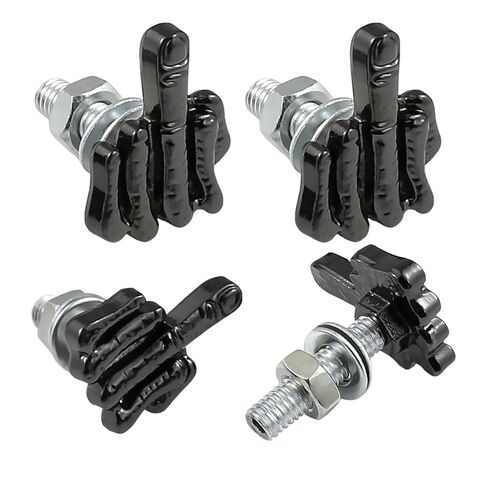 Finger License Plate Bolt Fasteners Decorative Modified Cars Motorcycle License Plate Screw Frame Mounting Kit Truck Vehicle Accessories 4 Pcs (Black) in Kuwait