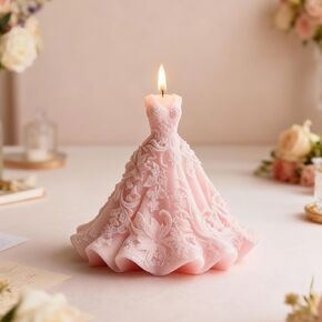 Bride Dress Candle Molds, Skirt Princess Dress Silicone Mold for Candle Making, Epoxy Resin Casting Mold for Soap Handcraft, Perfect for Wedding Party Dinner Home Decor Wedding Valentine's Day Gifts in Kuwait