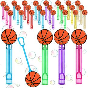 24-Pack Basketball-Themed Bubble Wands – Assorted Color Tubes Party Favors, Goodie Bag Stuffers & Piñata Fillers for Birthdays, Sports Parties & Backyard Basketball Gatherings in Saudi Arabia