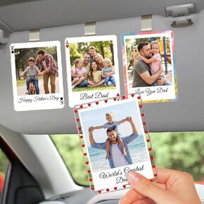 A Gift for the Father on Father's Day Custom Acrylic car Sun Visor Photo Holder with Personalized Text and Photos. A Stylish car Interior Accessory and Thoughtful Gift Option.2 Pack in Saudi Arabia
