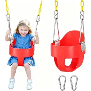 DECORLIFE Toddler Swing Seat, Support 330lb, Outdoor High Back Full Bucket Baby Swing Seat with Coated Chains, Swing Sets Accessories for Backyard, Ourdoor and Indoor in Kuwait