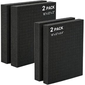 4 Pack Gun Case Foam Inserts, Pick And Pluck Foam Sheets 16x12x2 & 16x12x0.4 Inches, Closed Cell Polyurethane Padding for Gun Case Toolbox Storage And Organizers in Saudi Arabia