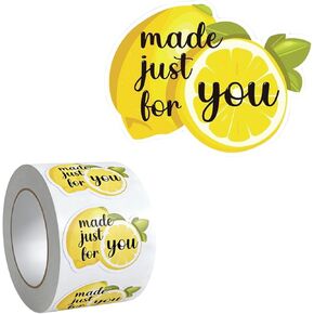 800 Pcs Lemonade Stand Stickers, 2"*1.5"“Made Just for You" Lemon Labels, Summer Cute Stickers for Cups, Packaging, Happy Mail, Party Supplies Decorations,Cute Lemon Labels for Kids Business in Saudi Arabia