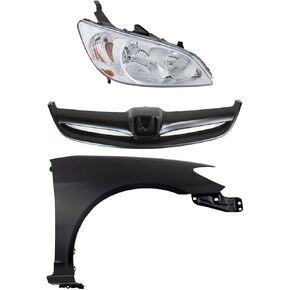 Replacement Headlight Kit Passenger Side fits Honda Civic Sedan 2005 1.7L RH Lens and Housing Halogen in Kuwait