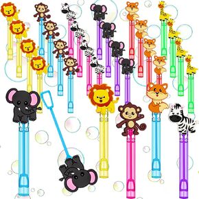 24-Pack Jungle Safari Themed Bubble Wands – Assorted Wild Animal Designs Party Favors, Goodie Bag Stuffers & Piñata Fillers for Jungle Birthday Parties, Safari Themed Celebrations & Carnival Prizes in Saudi Arabia