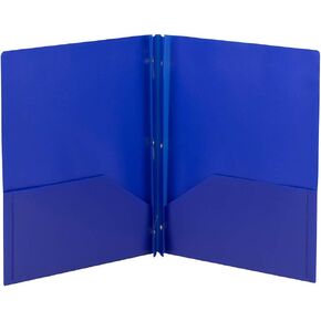 Smead Poly Two-Pocket Folder, Three-Hole Punch Prong Fasteners, Letter Size, Black, 3 per Pack (87725) in Saudi Arabia