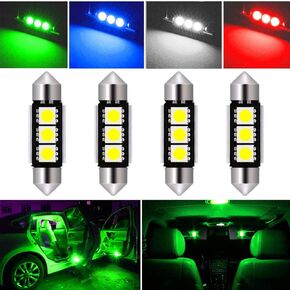 Botepon 4 قطعة 211-2 212-2 578 LED لمبة الإكليل 42 مللي متر 5050 3SMD Canbus خطأ للسيارة الداخلية قبة/خريطة/جذع/لوحة ترخيص الضوء الأخضر in Saudi Arabia