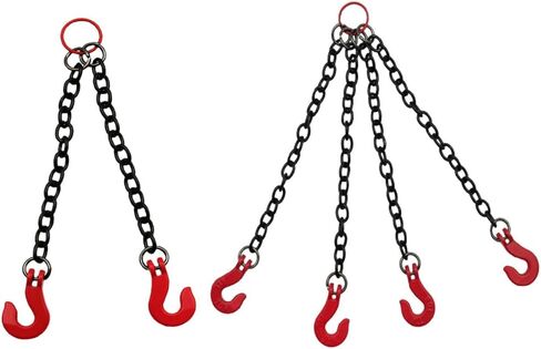 2 Pieces Toy Car Lifting Chain RC Car Accessories Metal Sling Chain with Hook Decorative Fitting Realistic Simulation Spare Parts Suitable, 2 Hook in Saudi Arabia
