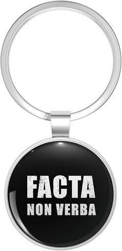 Facta Non Verba - عبارة لاتينية تعني الأفعال، وليس الكلمات، سلسلة مفاتيح معدنية مزدوجة الجوانب in Kuwait