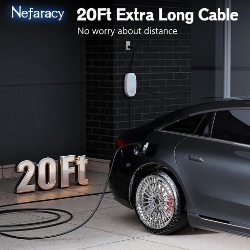 Level 1/2 EV Charger, Rated Current 15A, 110V-240V Portable EV Charger with 20FT Cable, NEMA 6-20 & NEMA 5-15 Plug, Home Electric Vehicle Charging Station for All J1772 Electric Cars in Saudi Arabia