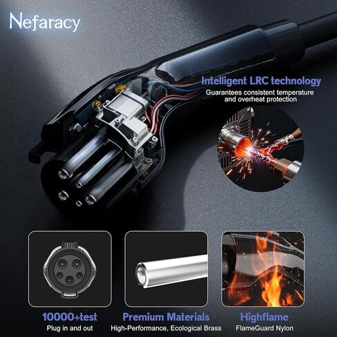 Level 1/2 EV Charger, Rated Current 15A, 110V-240V Portable EV Charger with 20FT Cable, NEMA 6-20 & NEMA 5-15 Plug, Home Electric Vehicle Charging Station for All J1772 Electric Cars in Saudi Arabia