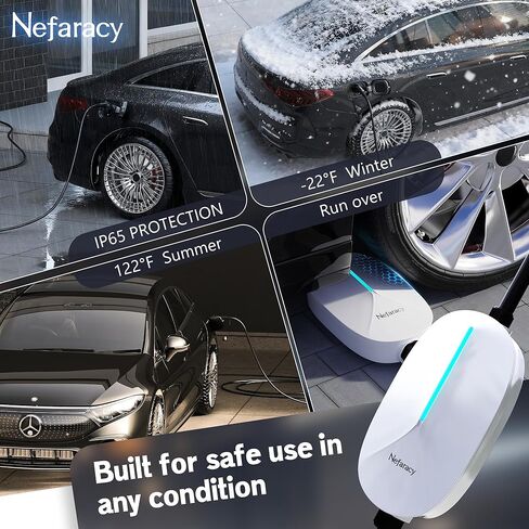 Level 1/2 EV Charger, Rated Current 15A, 110V-240V Portable EV Charger with 20FT Cable, NEMA 6-20 & NEMA 5-15 Plug, Home Electric Vehicle Charging Station for All J1772 Electric Cars in Saudi Arabia