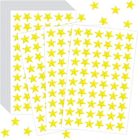 3900pcs Holographic Silver Laser Star Stickers Sparkling Foil Star Stickers for Reward School Planner Classroom Teacher Supplies Behavior Chart Scrapbooking Journaling DIY Crafts (Silver) in Saudi Arabia