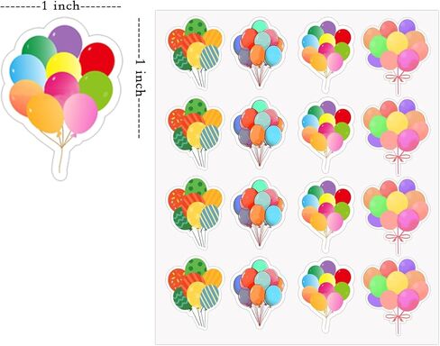 Balloons Planner Sticker,1 inch Calendar Labels for Scrapbooking DIY,Cute Party Balloons Sticker for Water Bottles,Gift,Laptop,Journaling,240 Pcs in Kuwait