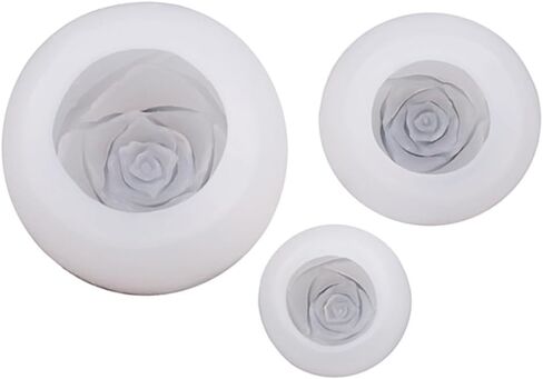 3-Piece Rose Silicone Mold Set Large, Medium, and Small Sizes 3D Floral Silicone Molds Ideal for Candle Making, Epoxy Resin Casting, Handmade Soap, Pottery, Plaster Crafts, and Gifts GJ-1023LMS in Kuwait