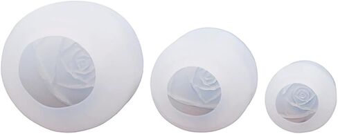 3-Piece Rose Silicone Mold Set Large, Medium, and Small Sizes 3D Floral Silicone Molds Ideal for Candle Making, Epoxy Resin Casting, Handmade Soap, Pottery, Plaster Crafts, and Gifts GJ-1023LMS in Kuwait